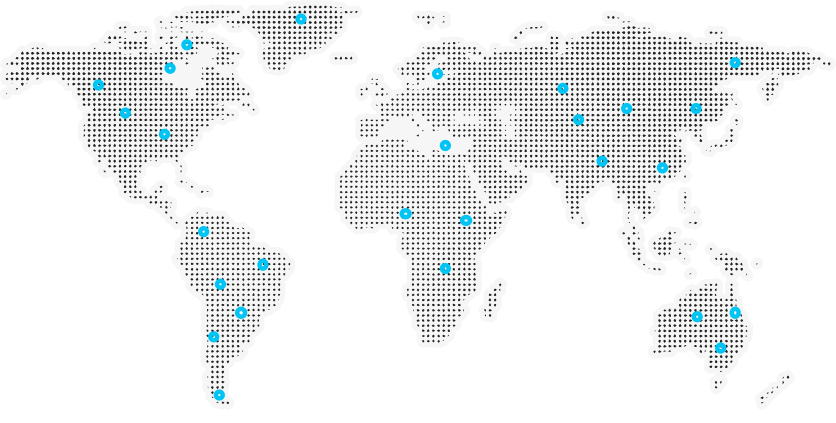 World map with user locations